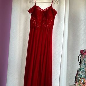 Red long dress